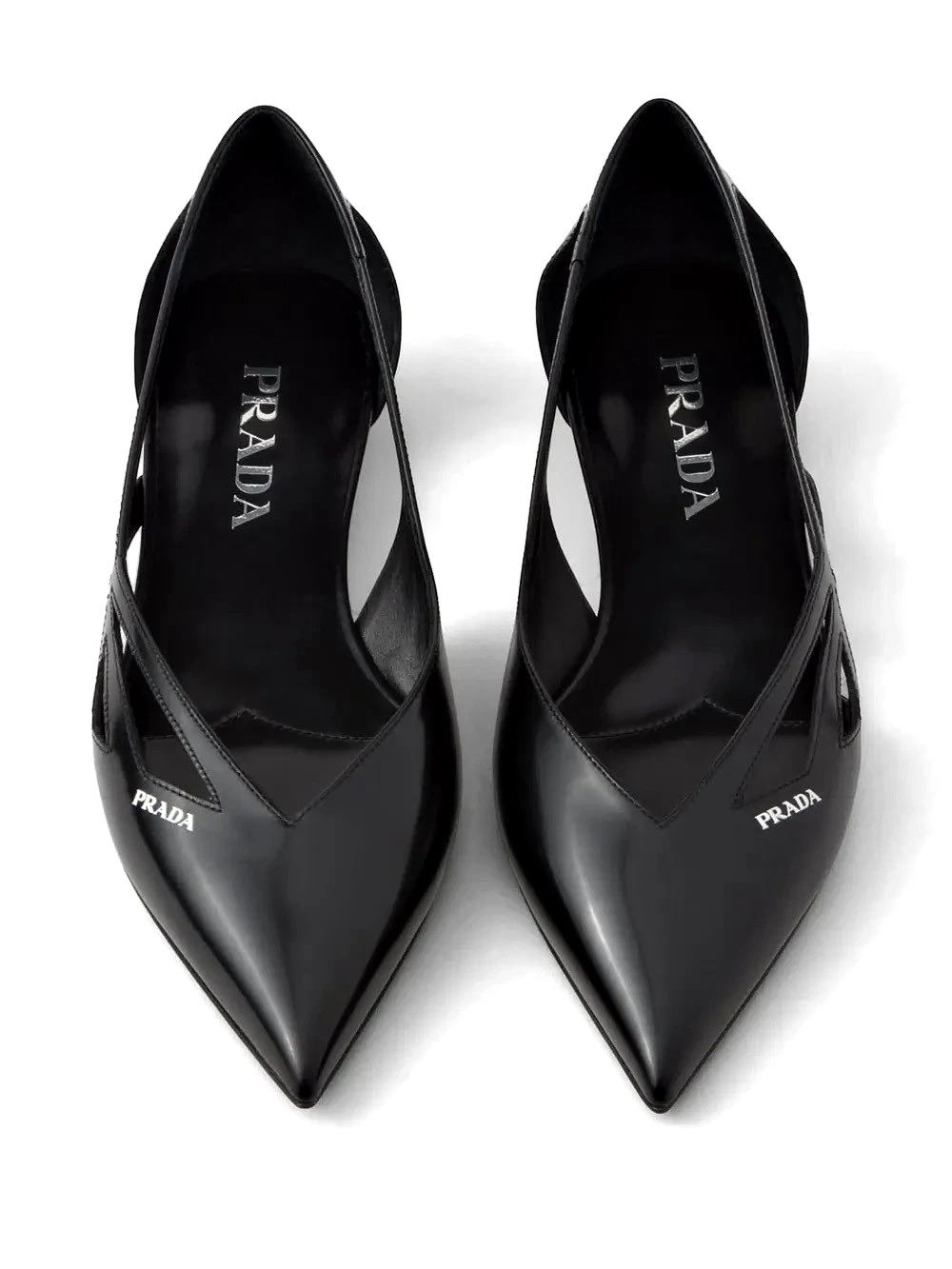 Prada Patent Leather cutout Pumps in Black